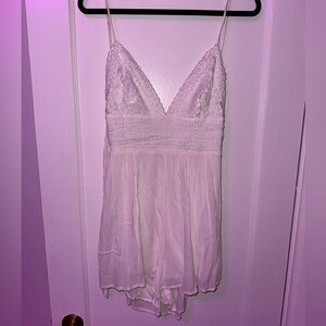 Lace Crochet Tie Back Romper